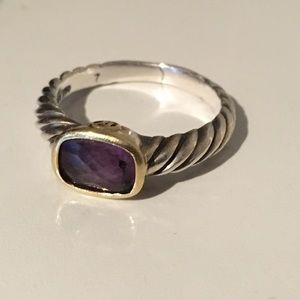 Classic David Yurman ring, purple amethyst stone